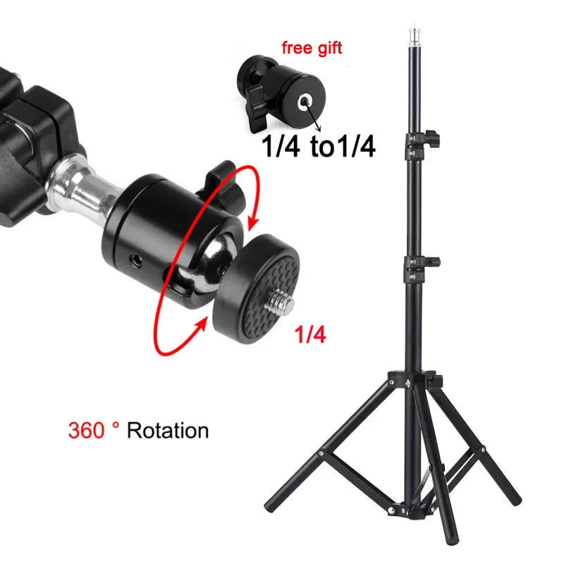 110/160/200Cm Universal Portable Bracket for HY300 Pro Projector Hy320Mini Projector for Phone Camera Tripod Stand Mount