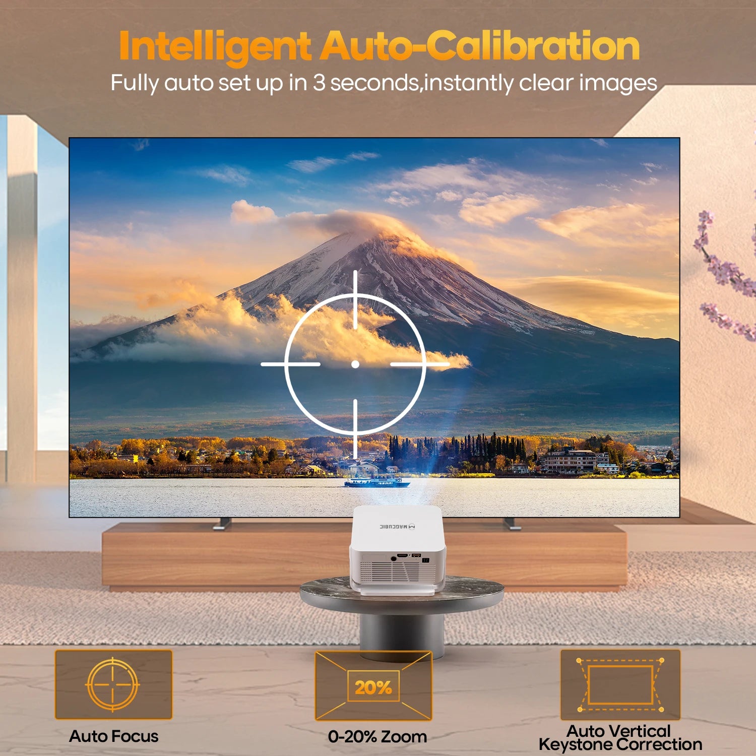 Auto Focus Android 14 4K Projector 400ANSI 8K Native 720P HY300 Max with Wifi6 BT5.4 Allwinner H726 Portable Outdoor